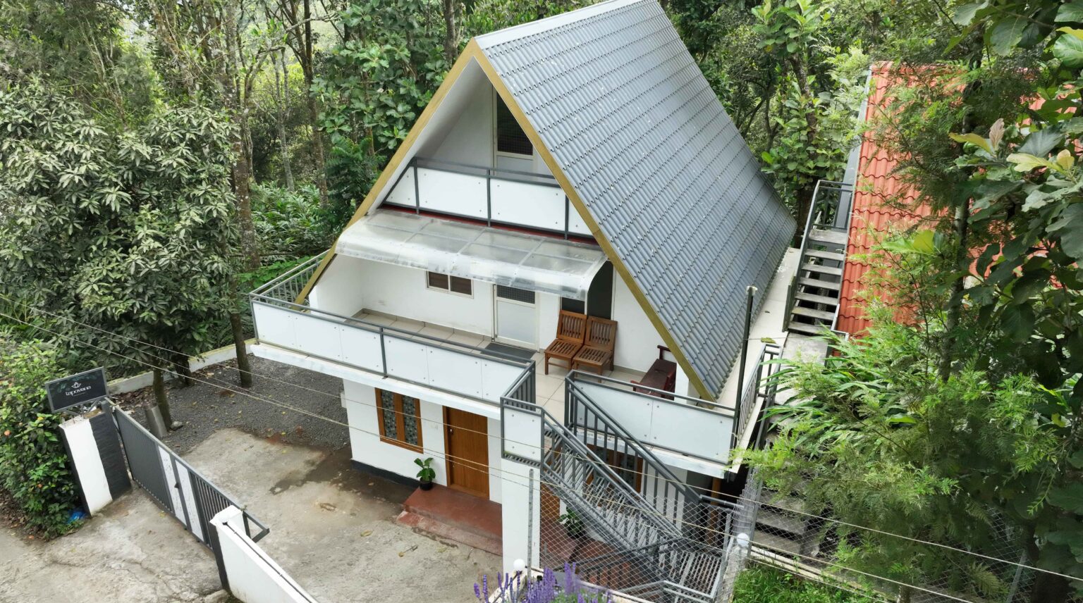 The A-frame cottage exterior